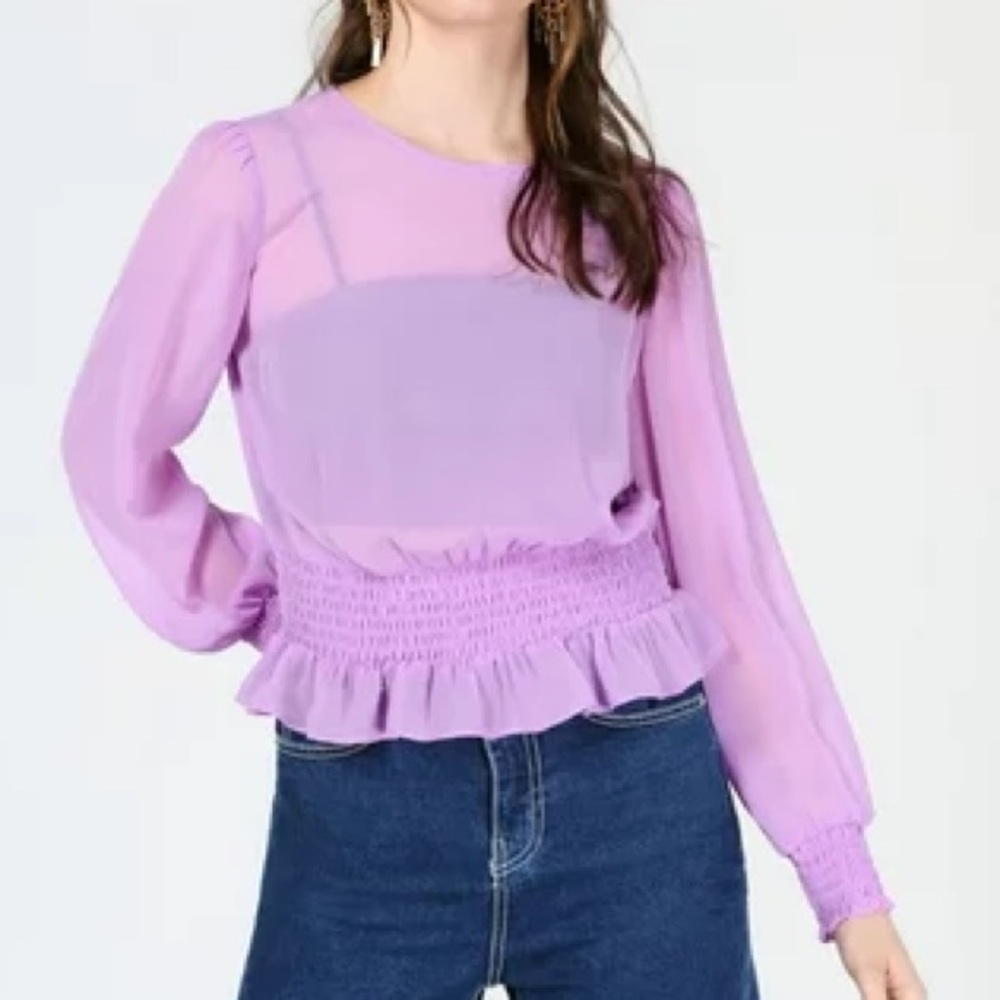 Bar 3 purple sheer blouse